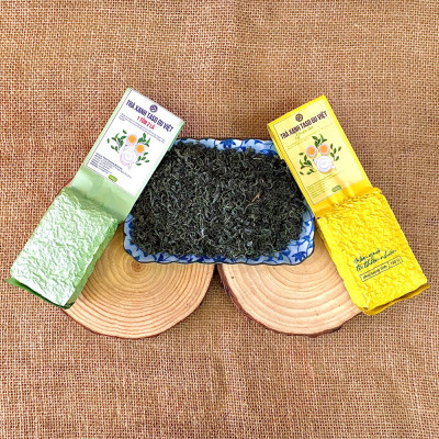 Trà Xanh Tân Cương Thái Nguyên TASO GU VIỆT Cao Cấp 100g - Trà 1 Tôm 2 lá