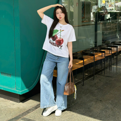 Quần jeans nữ ống rộng thích hơp dạo phố dễ phối đồ Dani Miều Est.2013