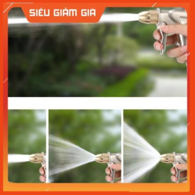 Bộ dây vòi xịt nước rửa xe, tưới cây . tăng áp 3 lần, loại 15m 206701-1 đầu đồng,cút+tặng mở chai