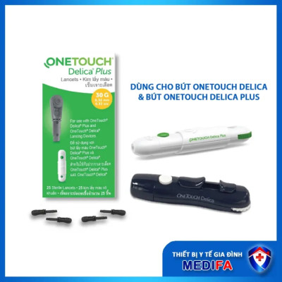 Combo 25 Que Thử Đường Huyết & 25 Kim Chích Máu OneTouch Ultra Plus Flex Nhập Khẩu Chính Hãng