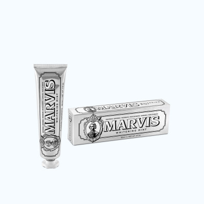 Kem Đánh Răng Marvis Whitening Mint Vị Bạc Hà hỗ trợ sạch mảng bám & trắng răng tự nhiên (85ml)