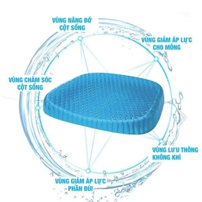 Đệm ngồi 3D Silicon cao cấp thoáng khí chống đau mỏi, Lưu Thông Máu Thoáng Khí - Hãng dododios