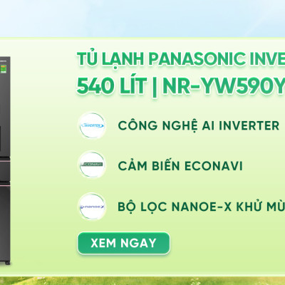 Tủ lạnh Panasonic 4 cánh ngăn đá dưới 540L NR-YW590YMMV - Hàng Chính Hãng
