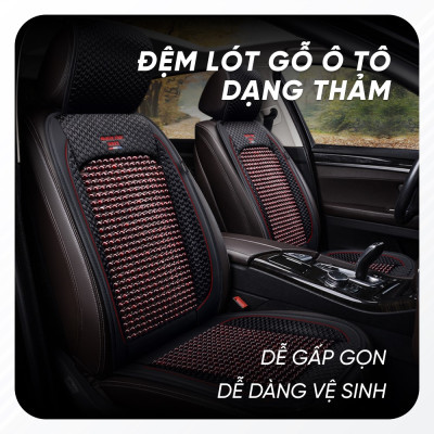 Thảm Lót Ghế Xe Ô Tô Massage Hạt Gỗ - Lưu Thông, Giảm Đau Khi Ngồi Lâu | Đệm Lót Ghế Ngồi Tấm Liền
