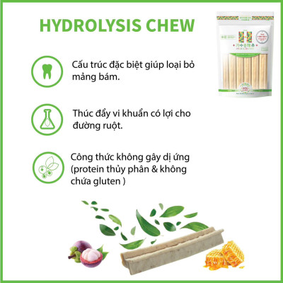 THANH GẶM SẠCH MIỆNG LAMER HYDROLYSIS CHEW HỖ TRỢ TIÊU HOÁ & KHÔNG GÂY DỊ ỨNG,LOẠI BỎ MẢNG BÁM 150g