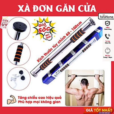 Thanh Tập Xà Đơn Treo Tường Gắn Cửa Nhiều Cỡ Từ 60-130cm Tùy Chỉnh Phù Hợp Tập Gym Tại Nhà Tăng Cơ Bắp