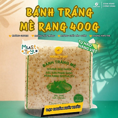 [SỈ&LẺ] Bánh tráng cuốn 400g/gói (Bánh tráng mè, bánh tráng gỏi cuốn mè Hồng Phát đặc sản Phan Rang)