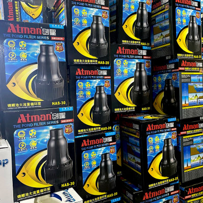 Máy bơm nước hồ cá KOI ATMAN HAS-20 HAS-25 HAS-30 cao cấp, công suất mạnh, tiết kiệm điện. Bảo hành uy tín