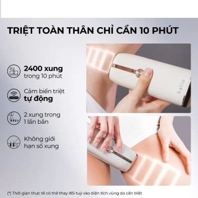 Máy Triệt Lông Lạnh Sapphire Halio InfinityGlow Advanced IPL Sapphire Cooling Hair Removal Device - Hàng Chính Hãng