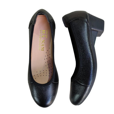 Giày Búp Bê Nữ Cao Gót HA NAM Da Bò Thật Thời Trang Cao Cấp 5cm GBBN2081