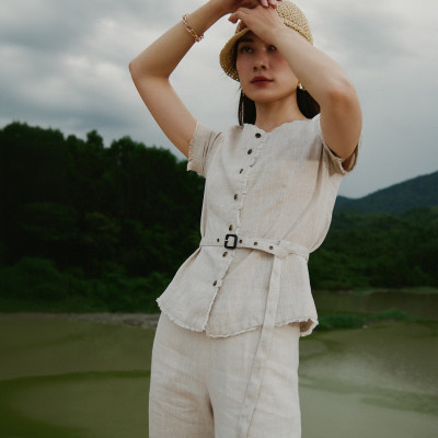 Quần Lưng Liền Linen Lanh PAN058 thời trang thiết kế Hity