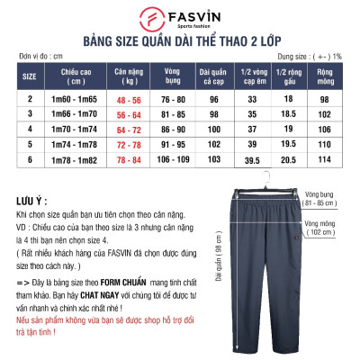 Quần Thể Thao Nam 2 Lớp FASVIN QBD23608.HN Chất Vải Gió Dán Dầy Dặn Hàng Chất Lượng Chính Hãng