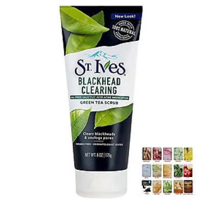 Sữa Rửa Mặt Sạch Mụn Đầu Đen St.Ives Trà Xanh (170g) [ Được Mask 3W Clinic ]