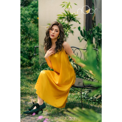 Váy Ngủ Lụa Hai Dây Suông Dáng Dài Cao Cấp Siêu Mát Cèdre Thương Hiệu nOor - NV557