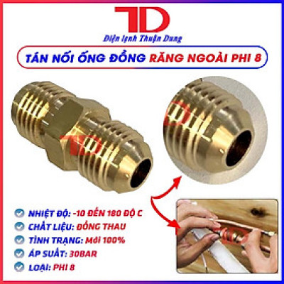 Tán nối ống đồng điều hòa, nối nhanh hai đầu răng ngoài phi các loại, hàng chính hãng, Điện Lạnh Thuận Dung