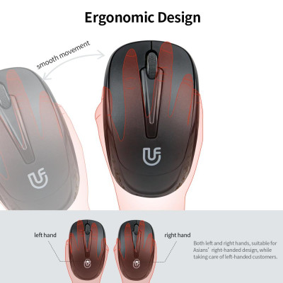 Chuột không dây 1200DPI uFound R-50A 2.4G Màu đen