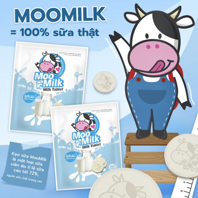 [Hộp 10 gói] Kẹo sữa bò Moo Milk - Sữa Thật Từ New Zealand [Hàng Thái Lan]