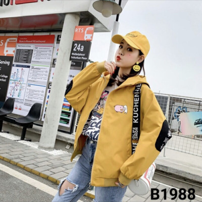 Áo khoác nữ dù in chú Heo