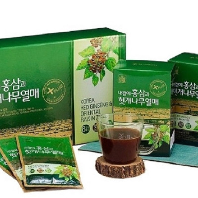 Hộp 30 Túi tinh chất Hồng sâm (Nhân sâm đỏ) Daedong Korea & Quả Hovenia Dulcis (30 x 50ml)