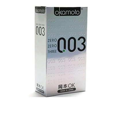 Bao Cao Su Okamoto 0.03 Cool Siêu mỏng Bóng Láng Mát lạnh Hộp 8 Cái 