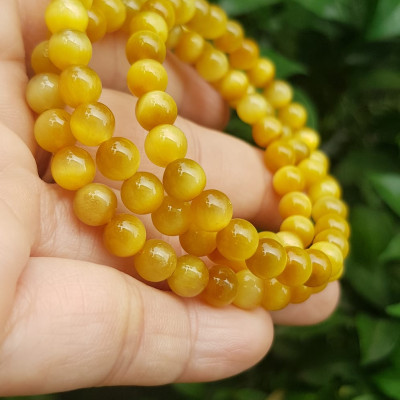 Vòng tay nữ đá mắt hổ tự nhiên vàng anh vip 6mm quấn tay 3 vòng đẹp vòng màu vàng anh tươi đẹp hợp nữ mệnh kim mệnh thổ mệnh thuỷ đeo tay may mắn xinh đẹp sang tay ạ