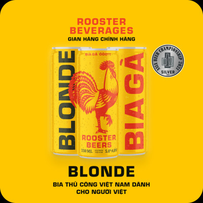 Thùng Rooster Beers Blonde (Bia Gà) 24 Lon (330ml/Lon)