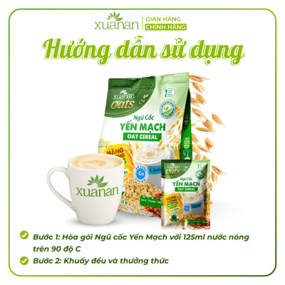 Combo 11 Túi Ngũ Cốc Yến Mạch Xuân An [ít đường] 400G {25g*16 gói}