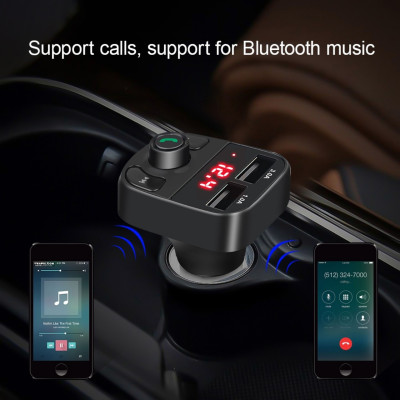 Tẩu sạc ô tô kiêm nghe nhạc MP3, kết nối điện thoại qua bluetooth, kết nối dàn âm thanh trên xe qua sóng FM Model TKX8 Hàng Chính Hãng