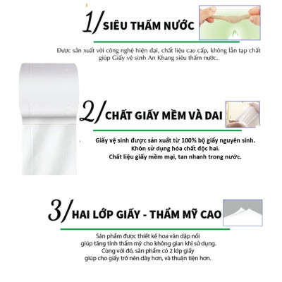 Hai lốc giấy vệ sinh An Khang Classic10 hai lớp - 10 cuộn / lốc