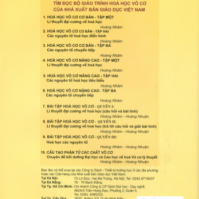 Hoá Học Vô Cơ Cơ Bản, Tập 2 - Các Nguyên Tố Hoá Học (Tái bản 2024) - Hoàng Nhâm 