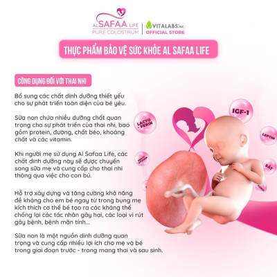 Sữa non nguyên chất al SAFAA life 500mg-USA, 30%IgG