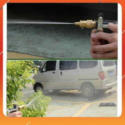 ️Evoucher Bộ dây vòi xịt nước rửa xe, tưới cây , tăng áp 3 lần, loại 3m, 5m 206318Dđầu đồng, cút, nối PE, d.vàng