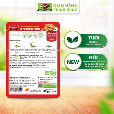 Combo 3 gói Xốt Gia vị hoàn chỉnh Barona - Gà Chiên Nước Mắm 80gr