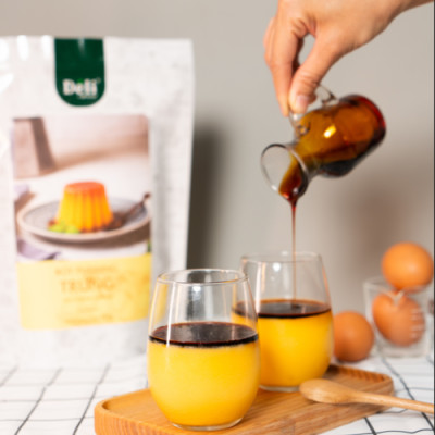 Combo Pudding Dưa Lưới 1Kg+ Pudding Trứng 1Kg Déli - chuyên dùng làm topping trà sữa - thơm béo, mềm mại