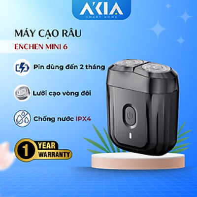 Máy cạo râu Enchen Mini 6 - Lưỡi dao kép mỏng, Chống nước IPX7, Pin sử dụng đến 2 tháng - Hàng chính hãng