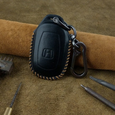 Bao Da Ép Phom Chìa Khóa Ô Tô Honda Civic 2022 4 nút Da Bò Thật - hàng chính hãng