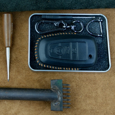 Bao Da Chìa Khóa Ô Tô Handmade FORD 4 nút Da Bò Thật - hàng chính hãng