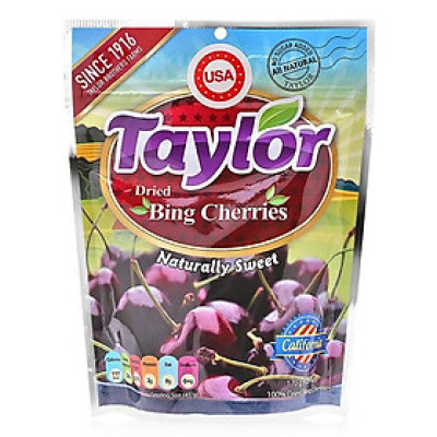 Anh Đào Cherry Khô Taylor Khô Tự Nhiên 170g - Taylor Dried Bing Cherries 170g