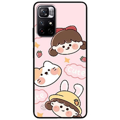 Ốp lưng dành cho Xiaomi Redmi Note 11 5G - Redmi Note 11T - Redmi Note 11S - Cô Gái Và Chú Cún Hồng