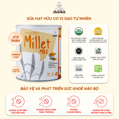 Sữa Hạt Gạo Lứt Hữu Cơ Millet Gói 30g Vị Kê Nhập Khẩu Malaysia Cho Trẻ Từ 3 Tuổi & Cả Gia Đình Bổ Sung Dinh Dưỡng Vegan - 24grains