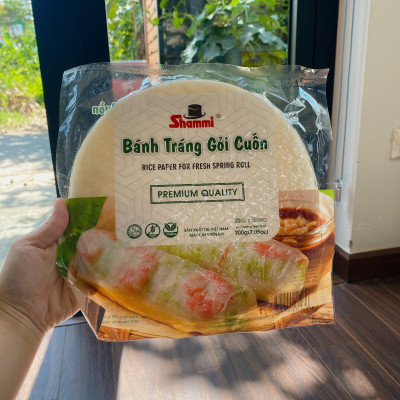Combo 5 Bánh tráng gỏi cuốn Shammi tròn size 22cm túi 400g (Bánh tráng cuốn xuất khẩu)