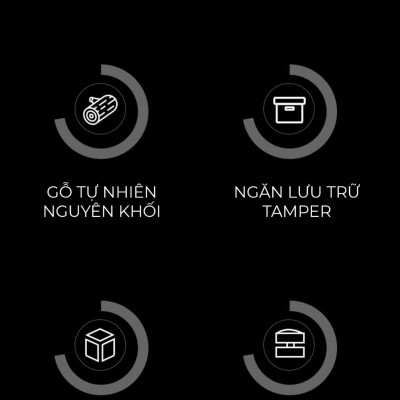 Feepie bàn đế nén cà phê tích hợp đập bã nổi đa năng gỗ óc chó Nam Mỹ