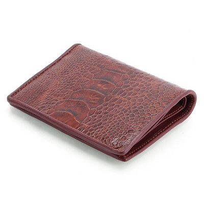 HP2420-21-22-23 - Ví nam Huy Hoàng da đà điểu da trơn kiểu đứng màu đen, nâu đất, nâu đỏ, vàng bò