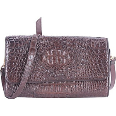 Túi Đeo Chéo Nữ Da Cá Sấu Huy Hoàng HT6231 (14.5 x 24.5 cm) - Nâu Đất