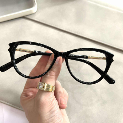 Kính thời trang dáng mắt mèo gọng nhựa + Tặng hộp đựng khăn lau
