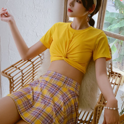 Đồ Bơi Nữ Hai Mảnh Tôn Dáng Trẻ Trung AT185 MayHomes, Áo Bơi Lưng Cao, Quần Bơi Váy Xòe