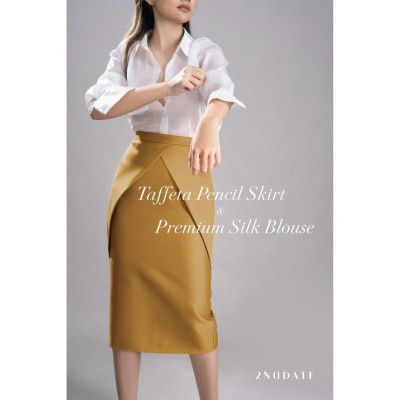 Chân váy bút chì với chi tiết vạt đáp chéo SK017M