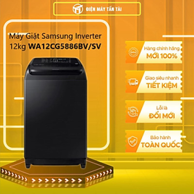 Máy giặt Samsung 12KG Inverter WA12CG5886BV/SV Model 2023- Hàng chính hãng (Chỉ giao HCM)