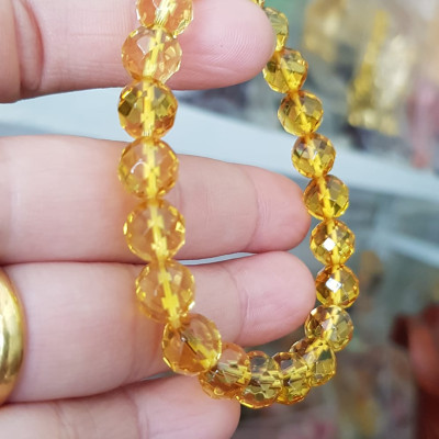 Vòng tay chuỗi đá thạch anh tự nhiên vàng tươi giác size nhỏ 8mm 22 hạt vòng hợp nữ mệnh kim thổ thuỷ đeo đẹp may mắn tốt cho sức khỏe, công việc hanh thông thuận lợi ạ món quà tặng ý nghĩa dành cho chính mình & người thân ạ