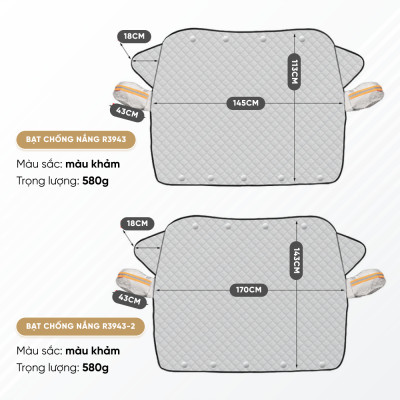 Bạt Che Nắng Kính Lái Xe Ô Tô | Bạt Che Nắng Kính Lái Trước Loại Lớn Có Chụp Tai Gương, Chống Tia UV, Cách Nhiệt Cực Tốt, Bảo Vệ Nội Thất Xe Khỏi Tác Hại Từ Môi Trường